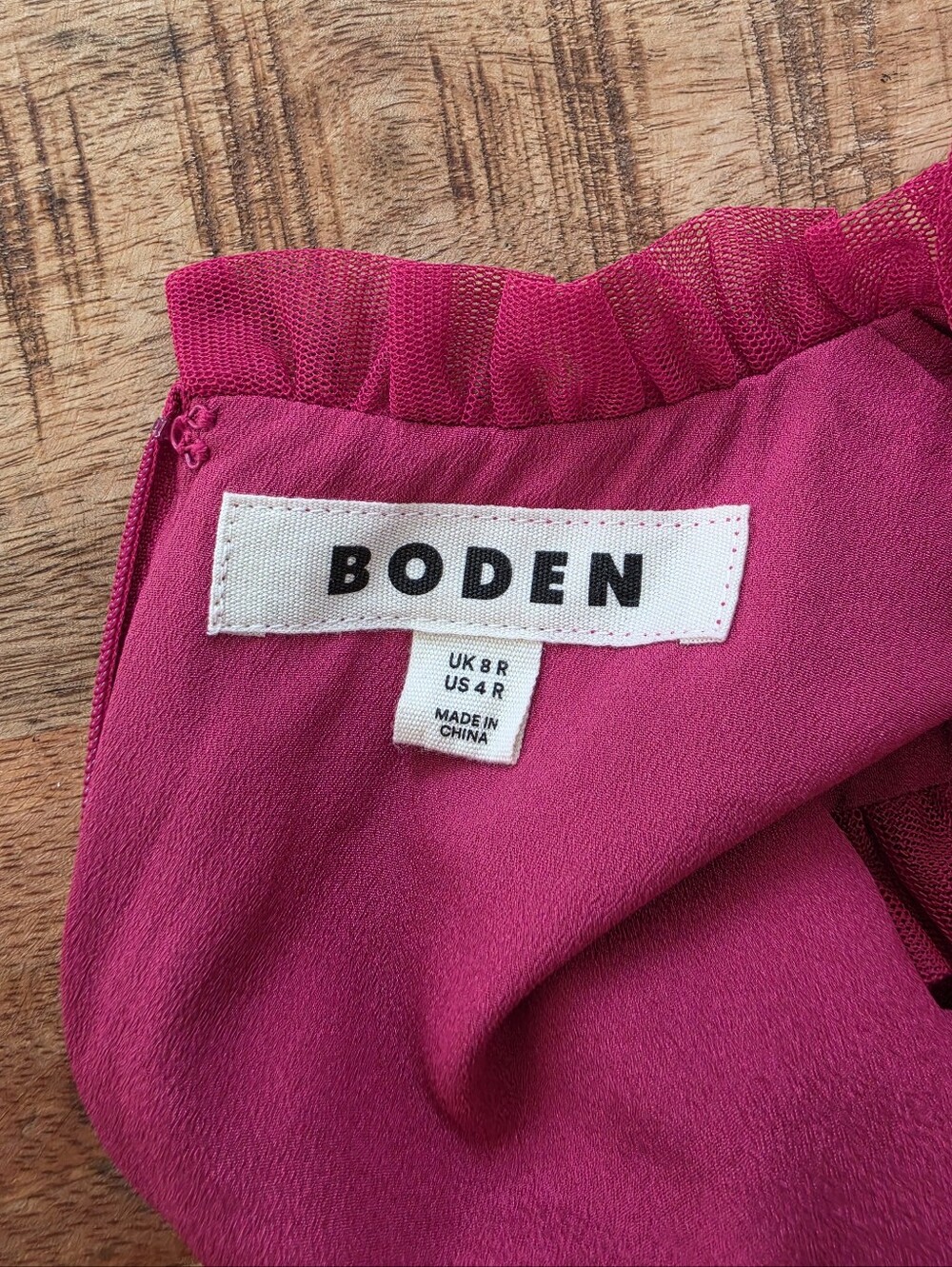 Boden Magenta Pink Tulle Ruffle Midi Dress Size US 4 / UK 8 Sleeveless Party - Picture 9 of 16